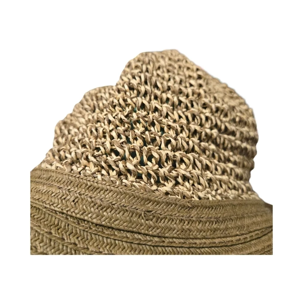 Straw Raffia Wide Brim Sun Resortwear  Beach Foldable Packable Travel Hat